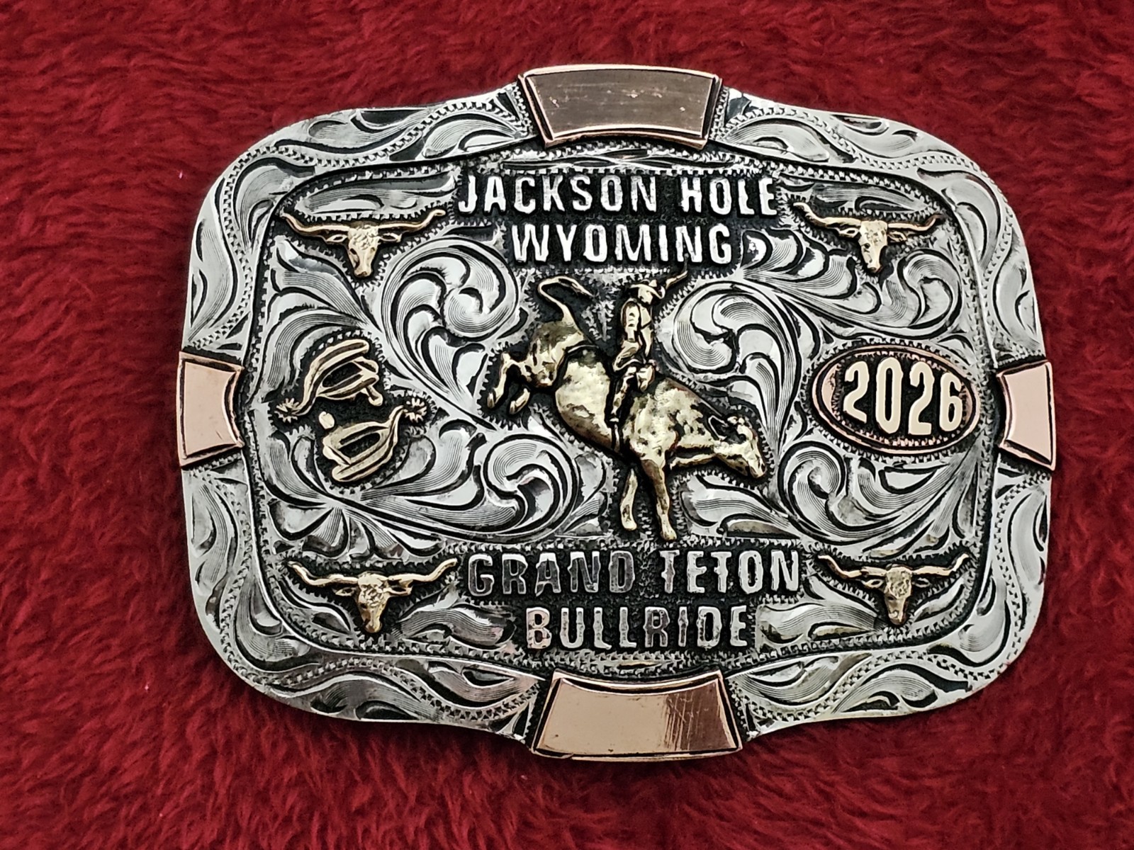 Bull Riding X~Treme Champion☆Rodeo Trophy Buckle☆JACKSON HOLE WY☆2026☆Rare☆946
