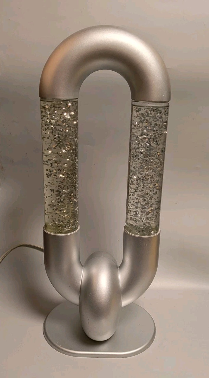 Vintage LINK\'D Glitter Experience Perpetual Double Lava Lamp Motion Light
