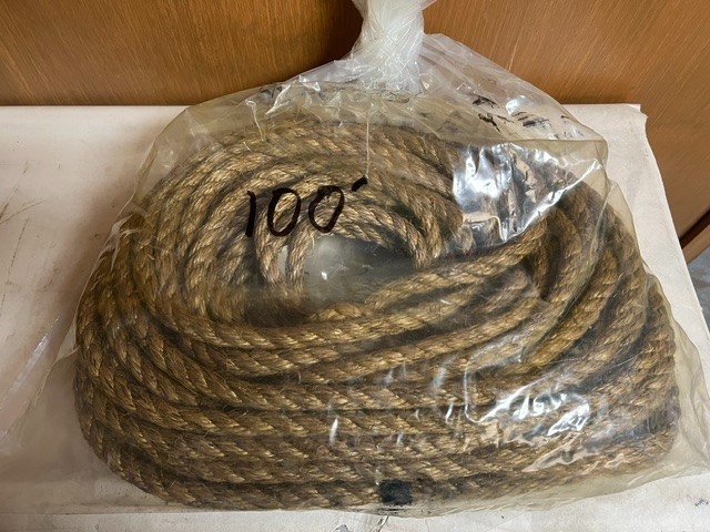 U.S. G.I. Manila Hemp Rope, 100ft. 9/16th Thickness. Unused.