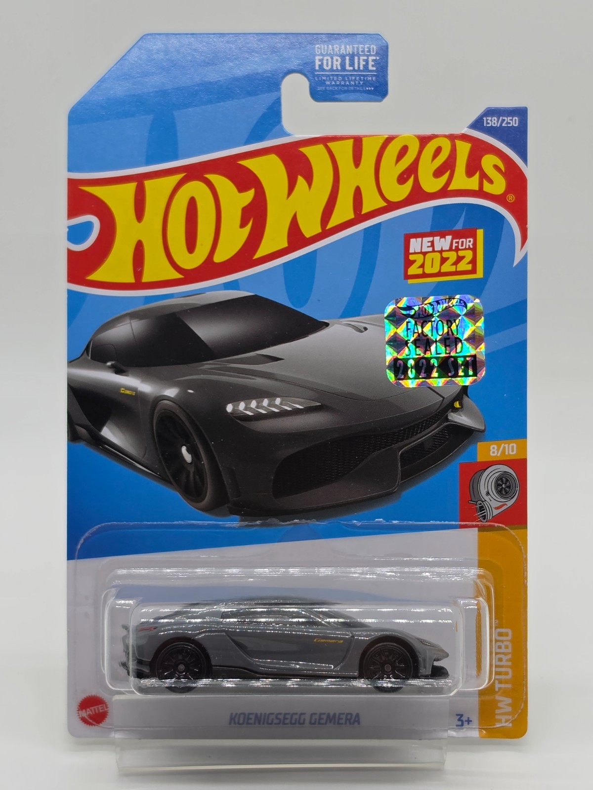 2022 Hot Wheels Koenigsegg Gemera HW Turbo Gray 8/10 #138/250 Factory Sealed HTF