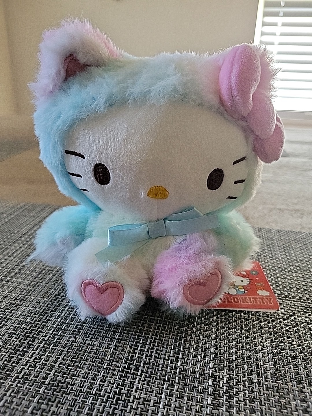 Sanrio Hello Kitty Sitting 6.3” Marble Boa Plush Pastel Rainbow Tie-dye Plush