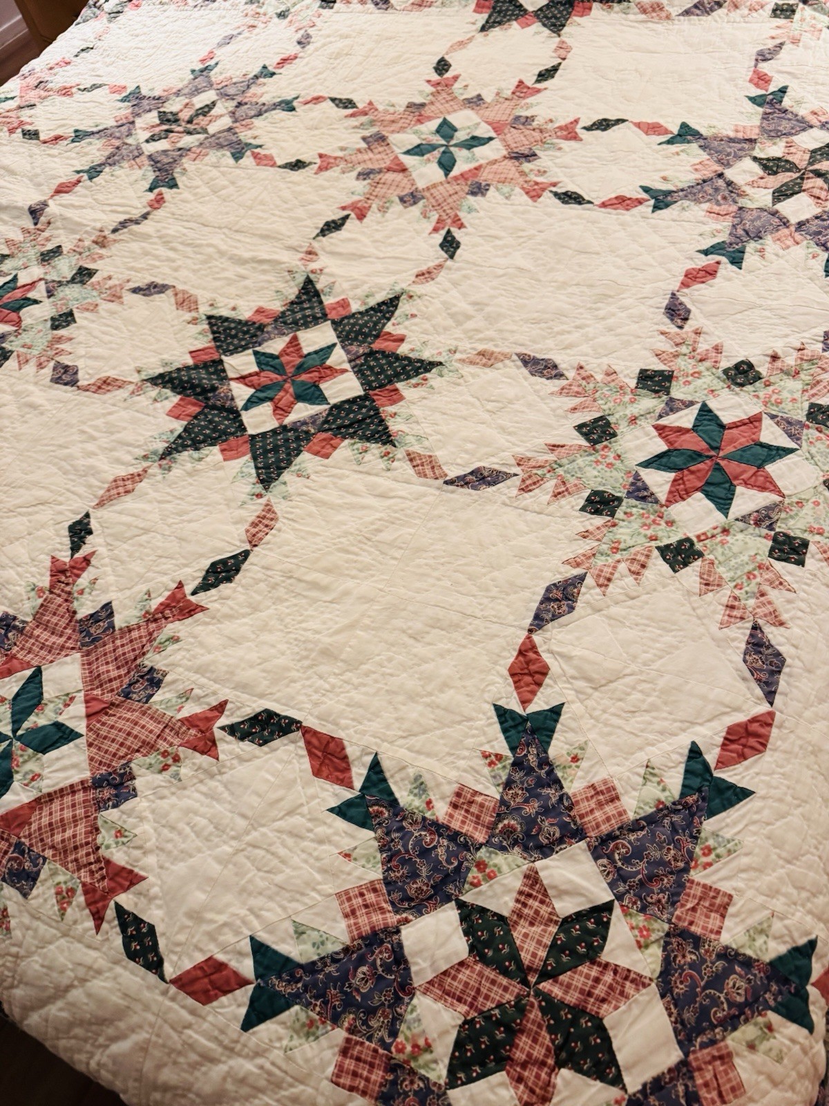 Vintage Arch Quilts Hawthorne NY Eight Point Star Patchwork Cotton Quilt F/Q 82\ Vintage Arch Quilts Hawthorne NY Eight Point Star Patchwork Cotton Quilt F/Q 82\