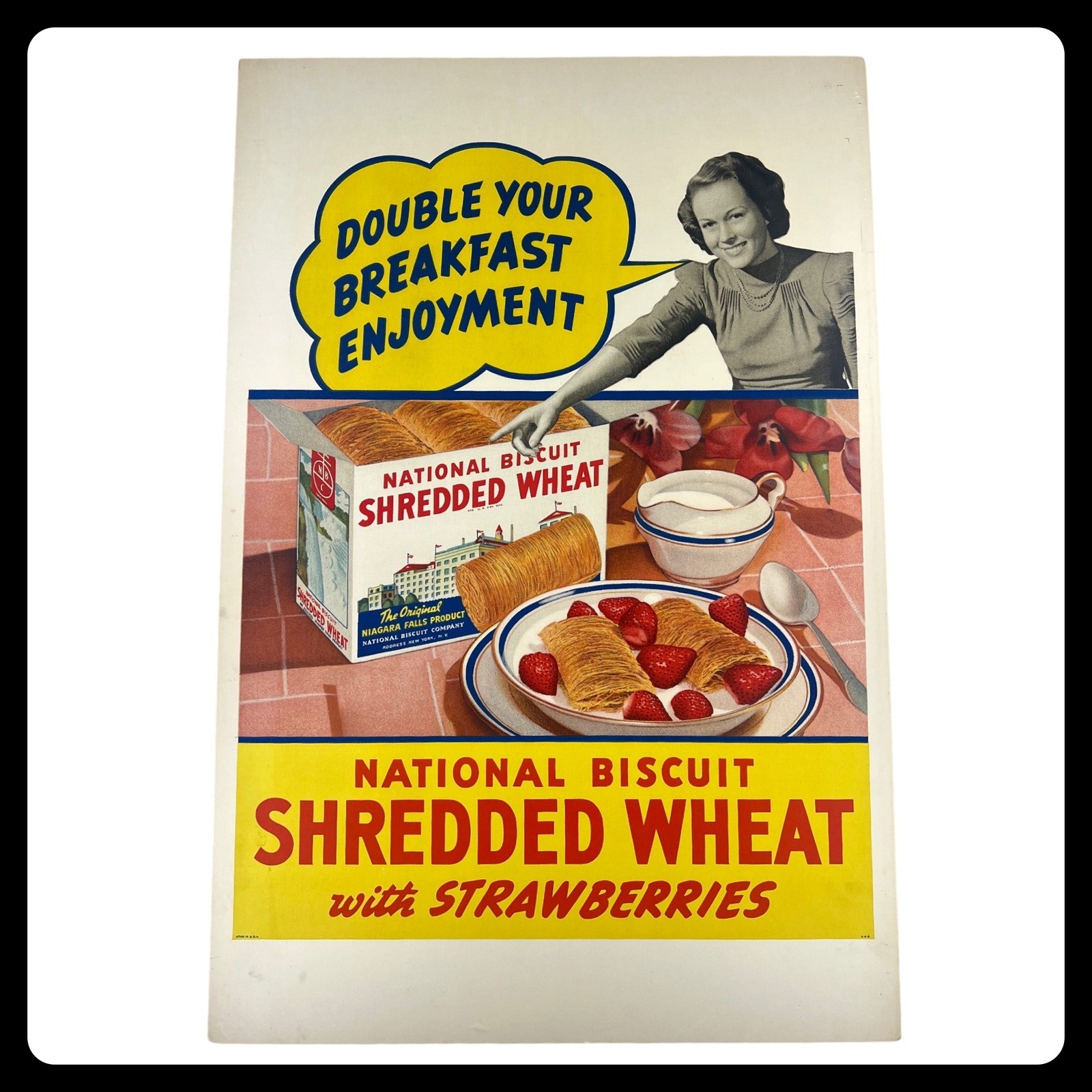 EXTRA LARGE 1940s National Biscuit Vintage Advertising Sign 42
