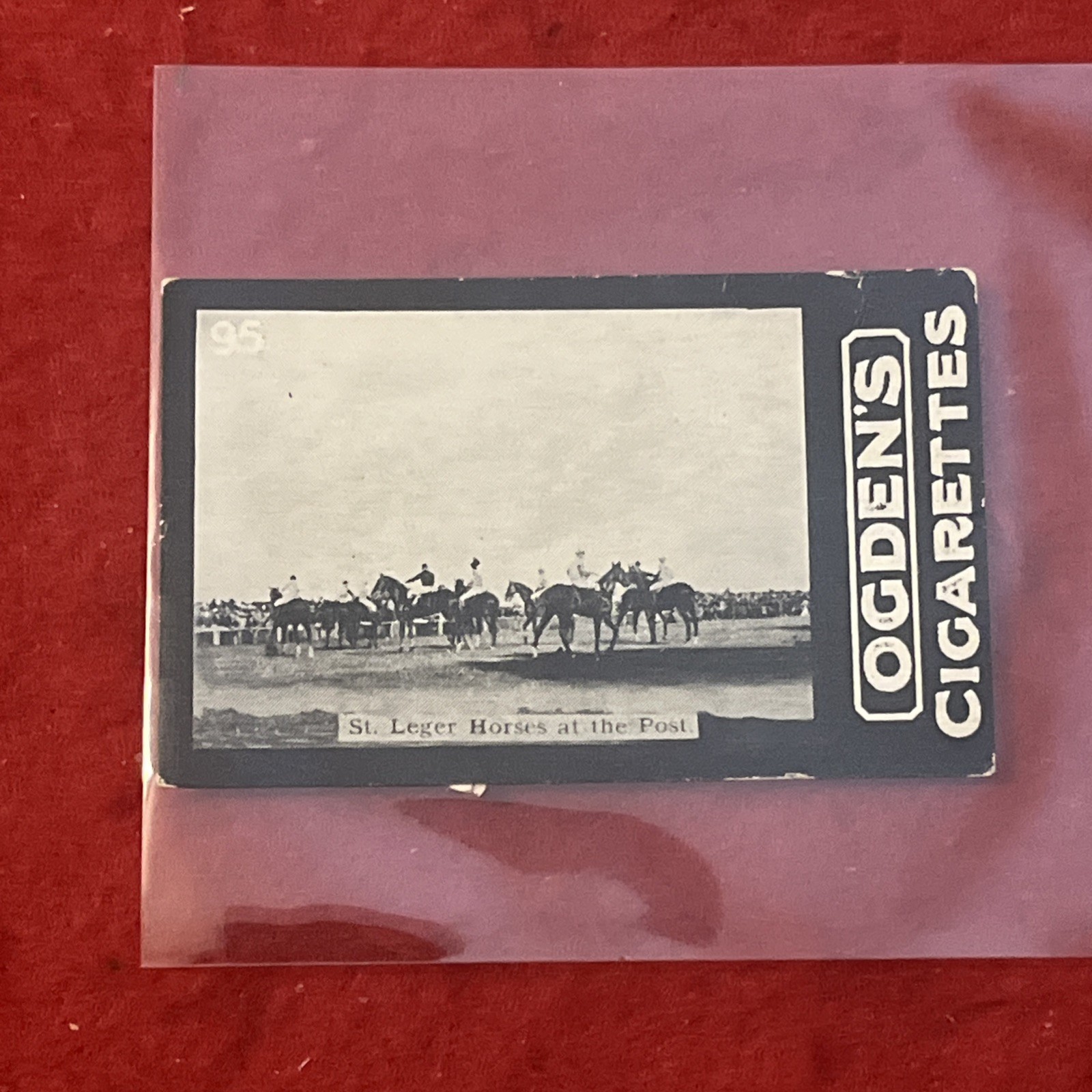 1901-1902 Ogden’s Tab Cigarettes ST. LEGER HORSES AT POST Tobacco Card #95  G-G+