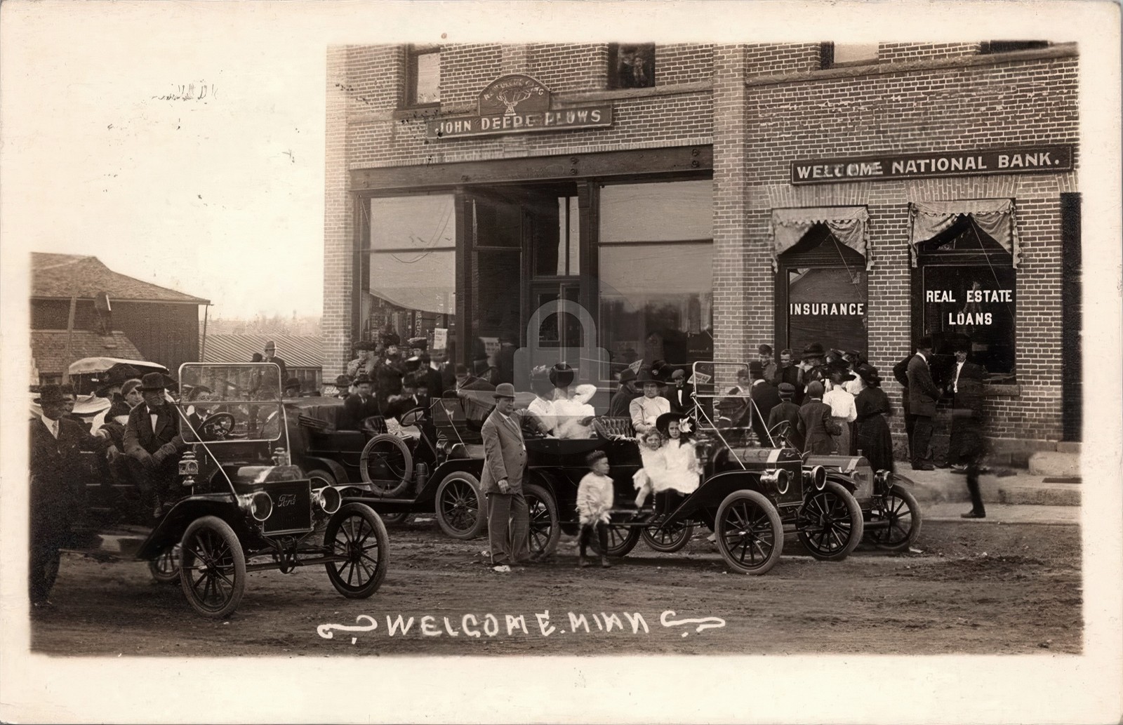 John Deere Plow Store in Welcome MN Minnesota Americana 1911 RPPC Postcard COPY