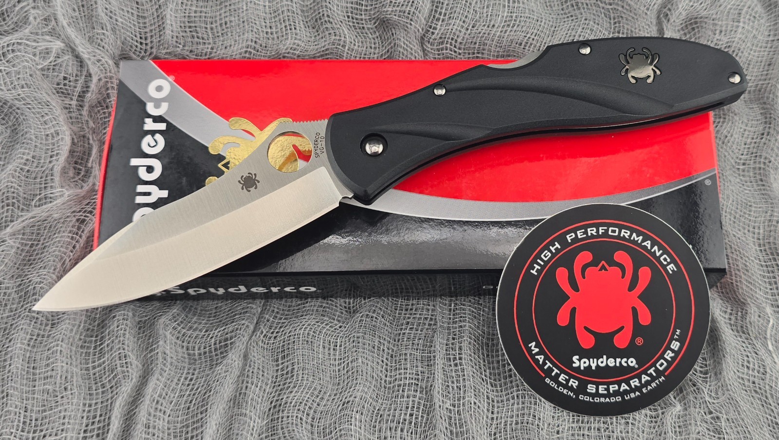 Spyderco Centofante 3 C66PBK3 VG-10 Satin Black FRN Plain Edge BNIB Japan