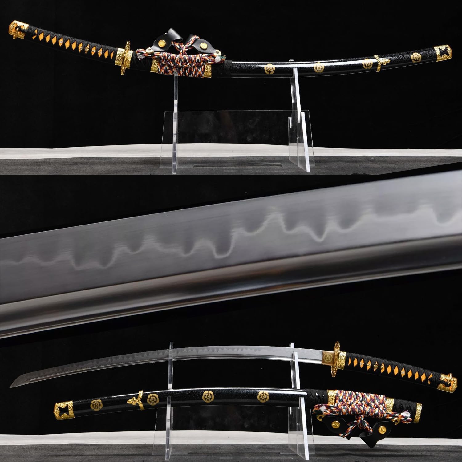 Oda Nobunaga Tachi 41\'\' T10 Steel Clay-Tempered Authentic Japanese Samurai Sword