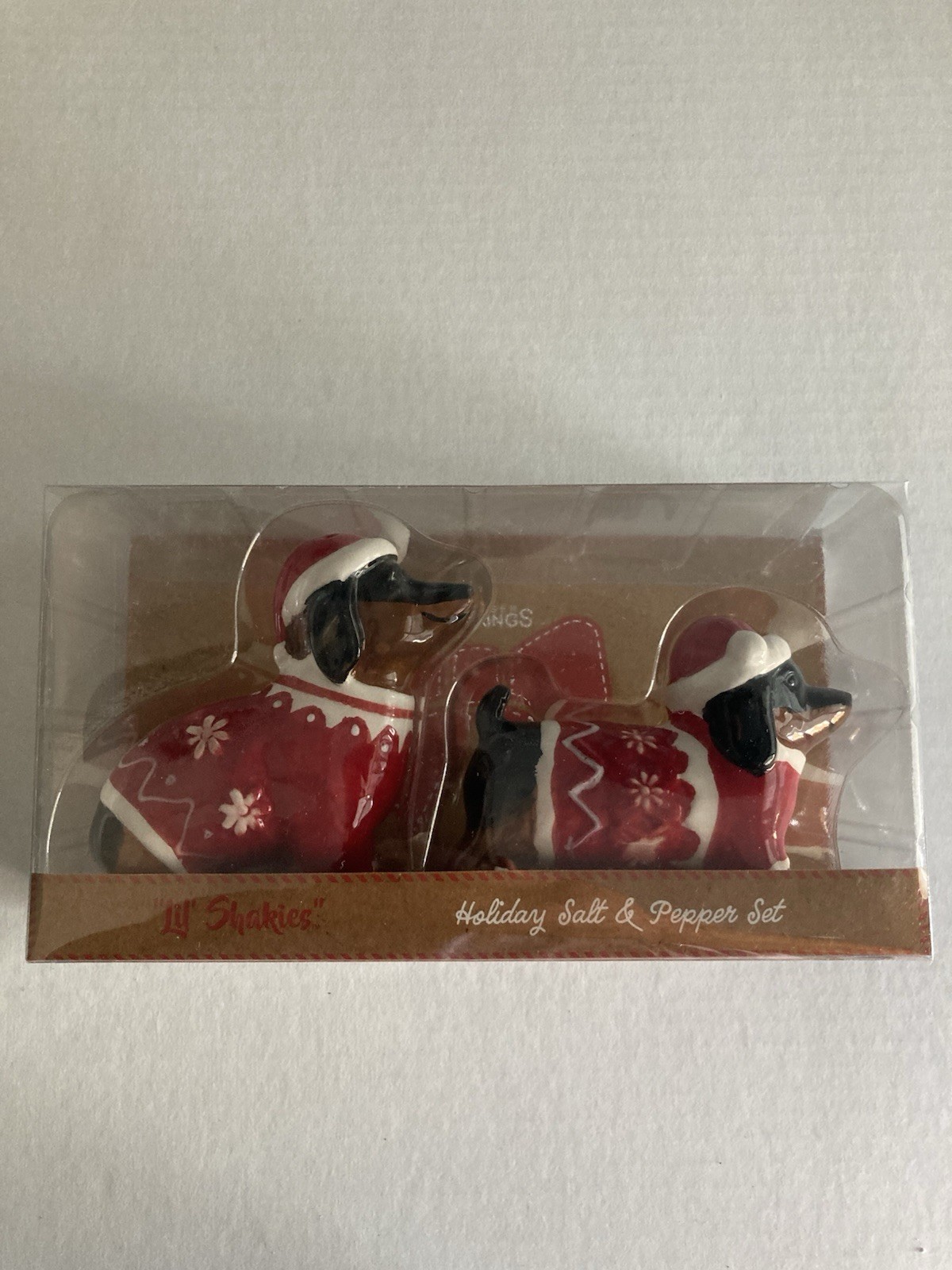 Godinger Holiday Christmas Dachshund S&P Salt & Pepper Set 