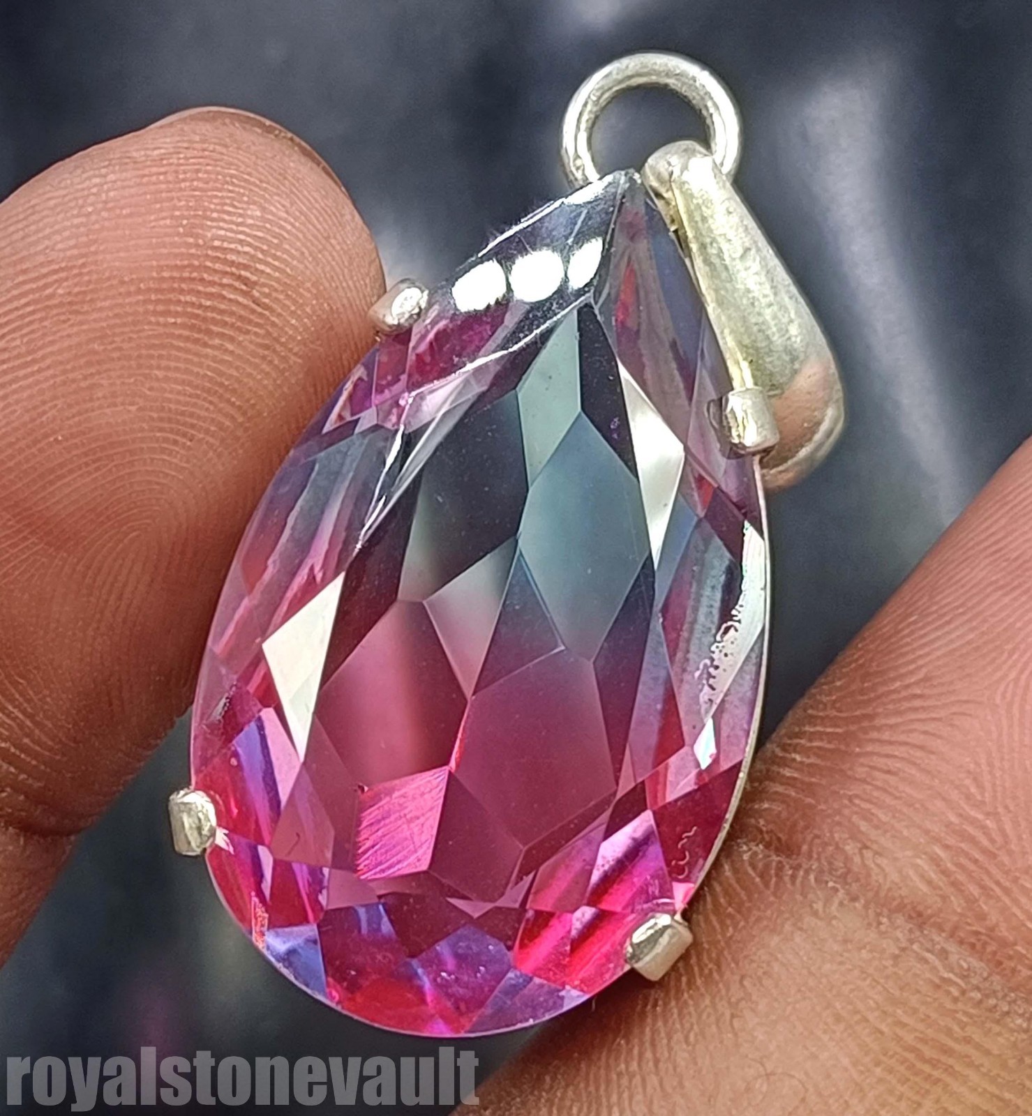 Rare 53.65 Ct Ametrine Pear Cut Pendant IGL 925 Solid Silver with Chain 5ADW