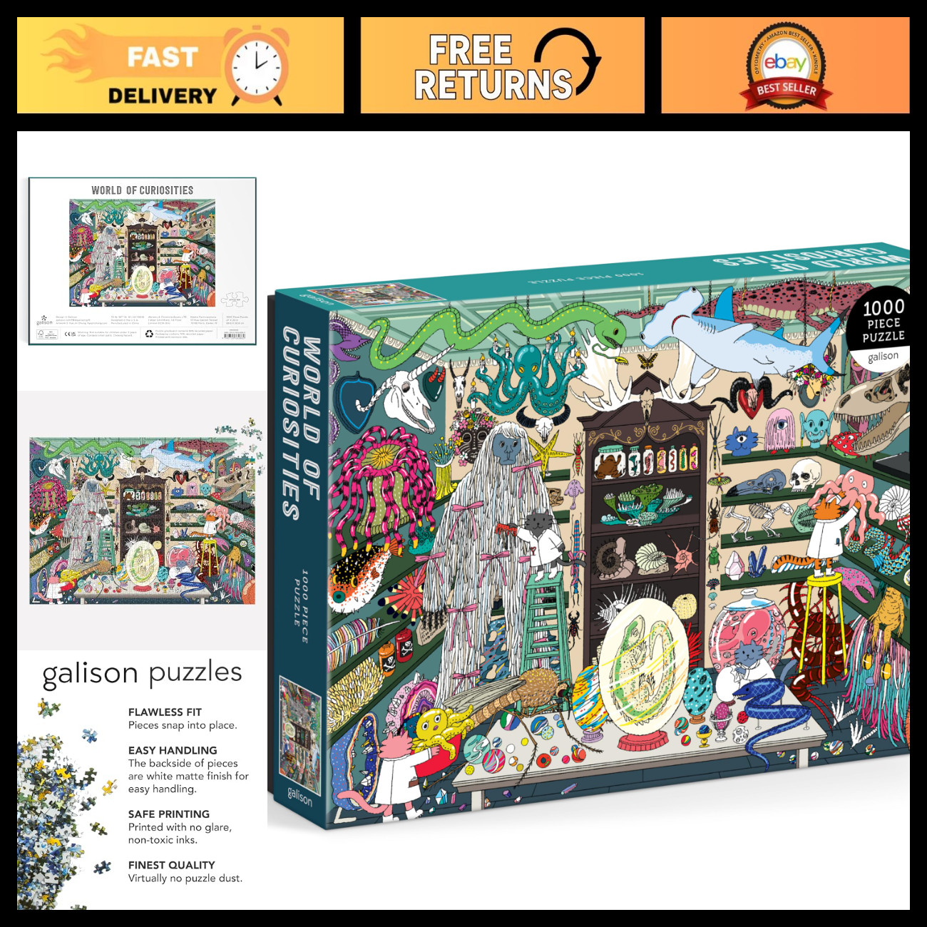 Galison - World of Curiosities 1000 Piece Jigsaw Puzzle for Adults