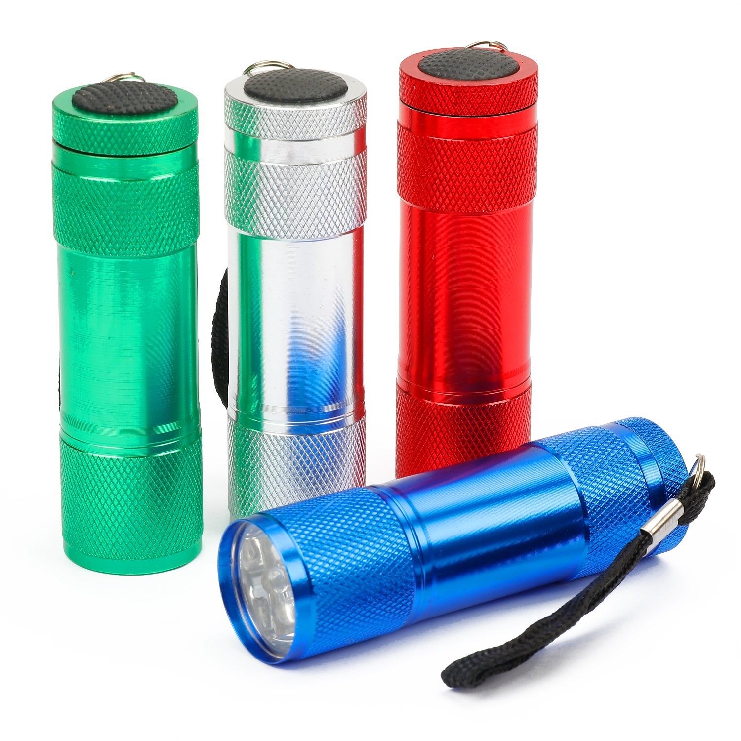 4-pack Aluminum 6-led Flashlights Set With Aaa Batteries Included | Mini