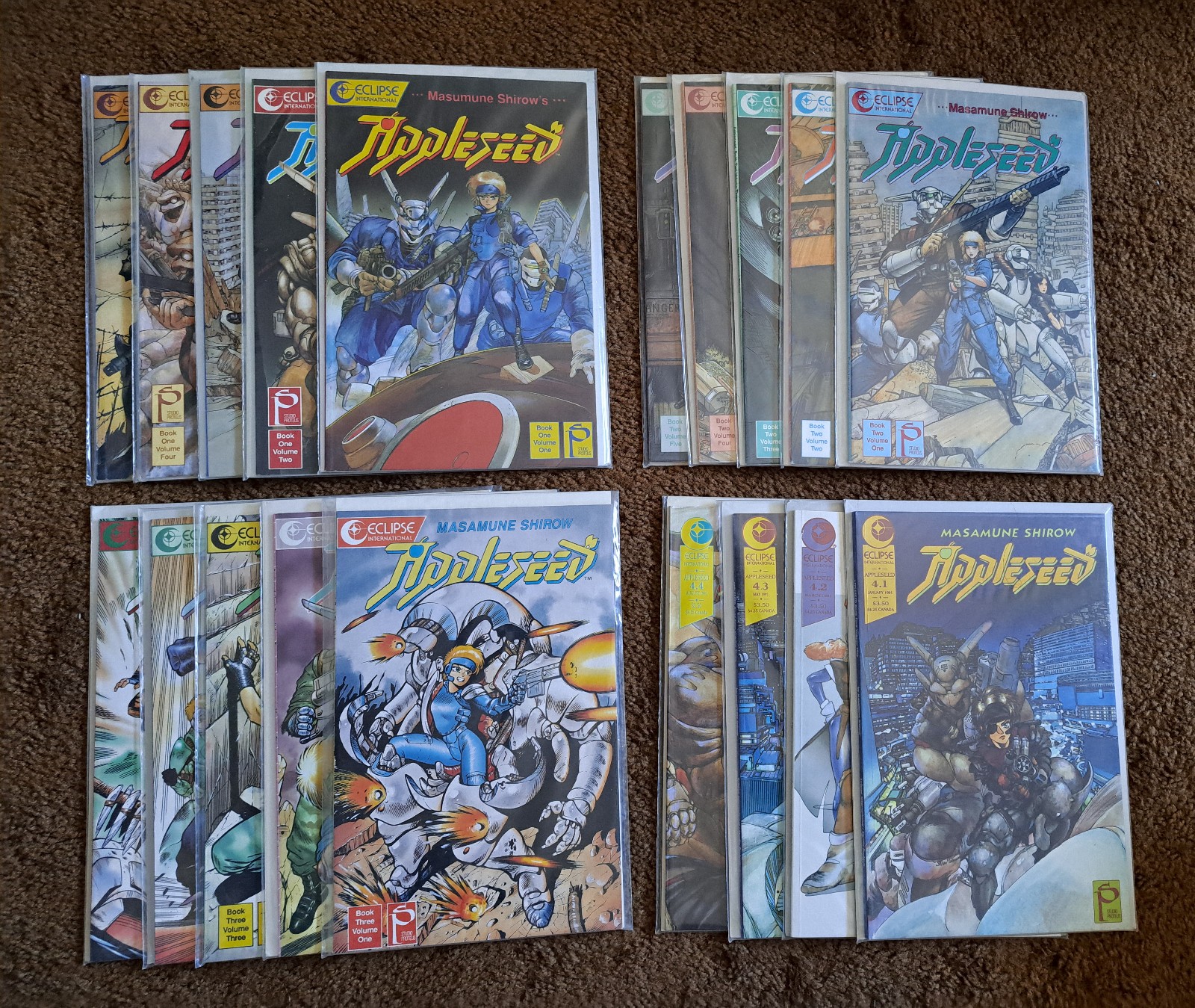 LOT: Appleseed Eclipse Comics Masamune Shirow COMPLETE FULL RUN VF/NM Books 1-4 LOT: Appleseed Eclipse Comics Masamune Shirow COMPLETE FULL RUN VF/NM Books 1-4