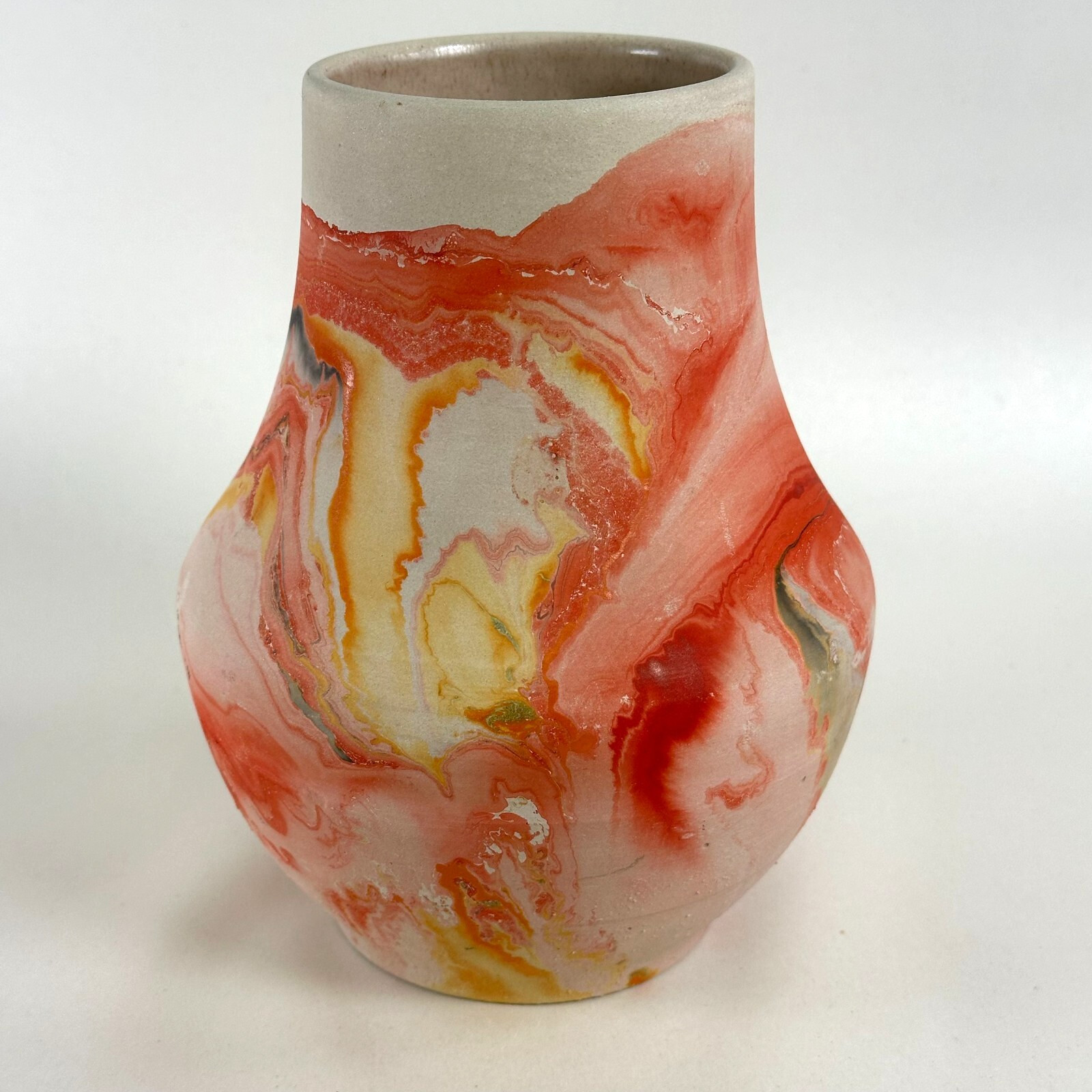 Nemadji Vase Native American Pottery Oranges - 6 1/2\