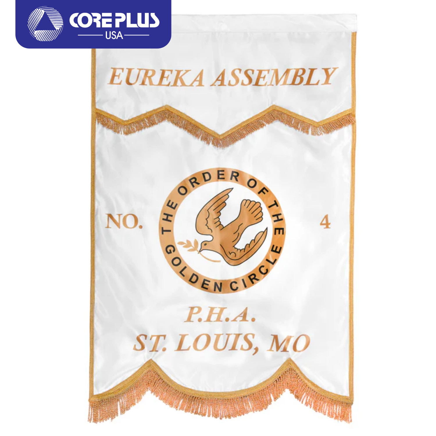 Masonic Order of The Golden Circle Banner Printed Gold Braid Fringe 30\