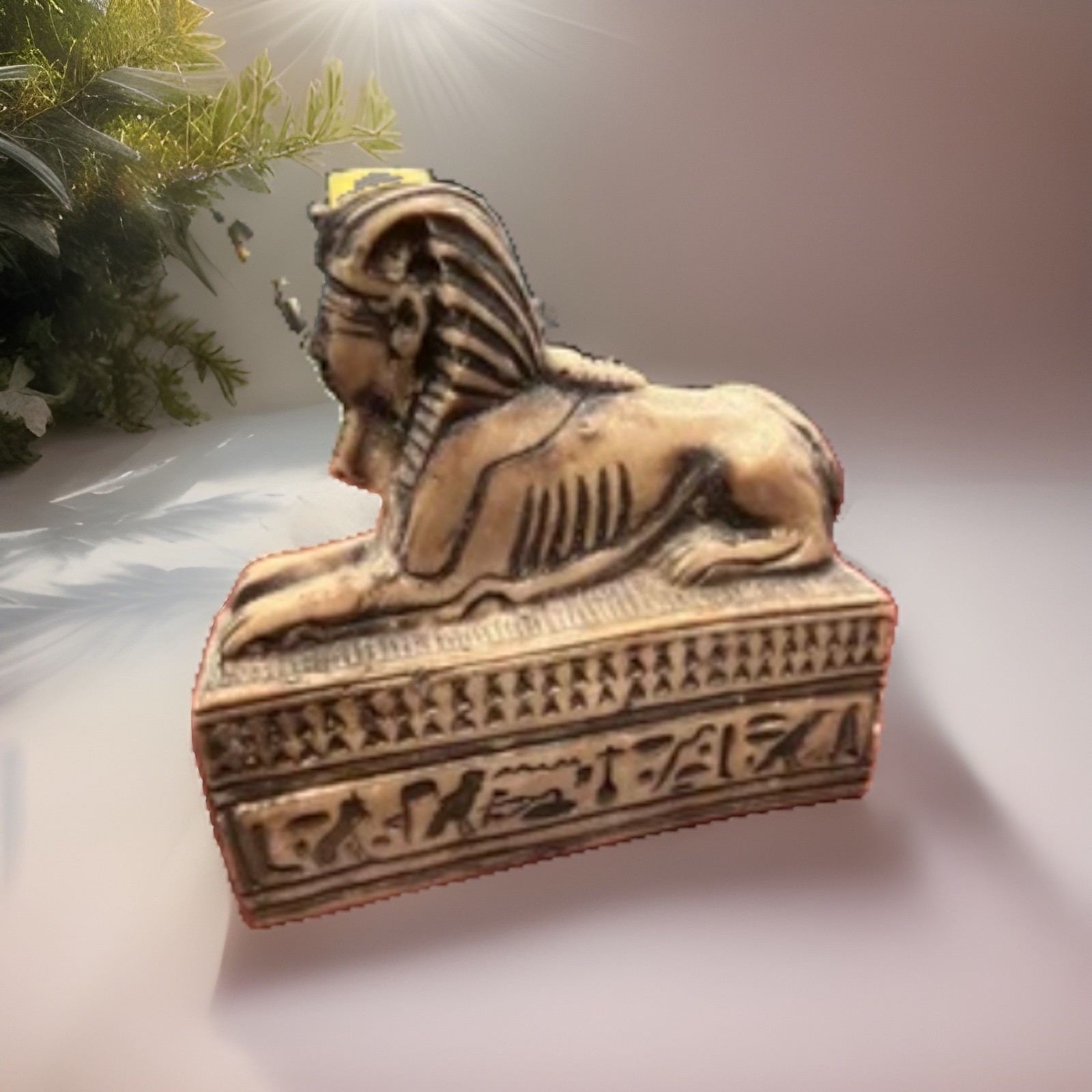 Egyptian Great Sphinx of Giza in Egypt Soapstone Statue Sculpted In Egypt  4 1/2