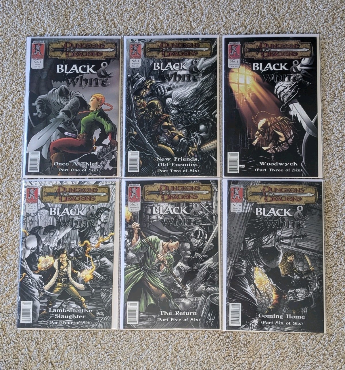 Dungeons & Dragons Black & White 1-6 1 2 3 4 5 6 Comic Lot Complete Series