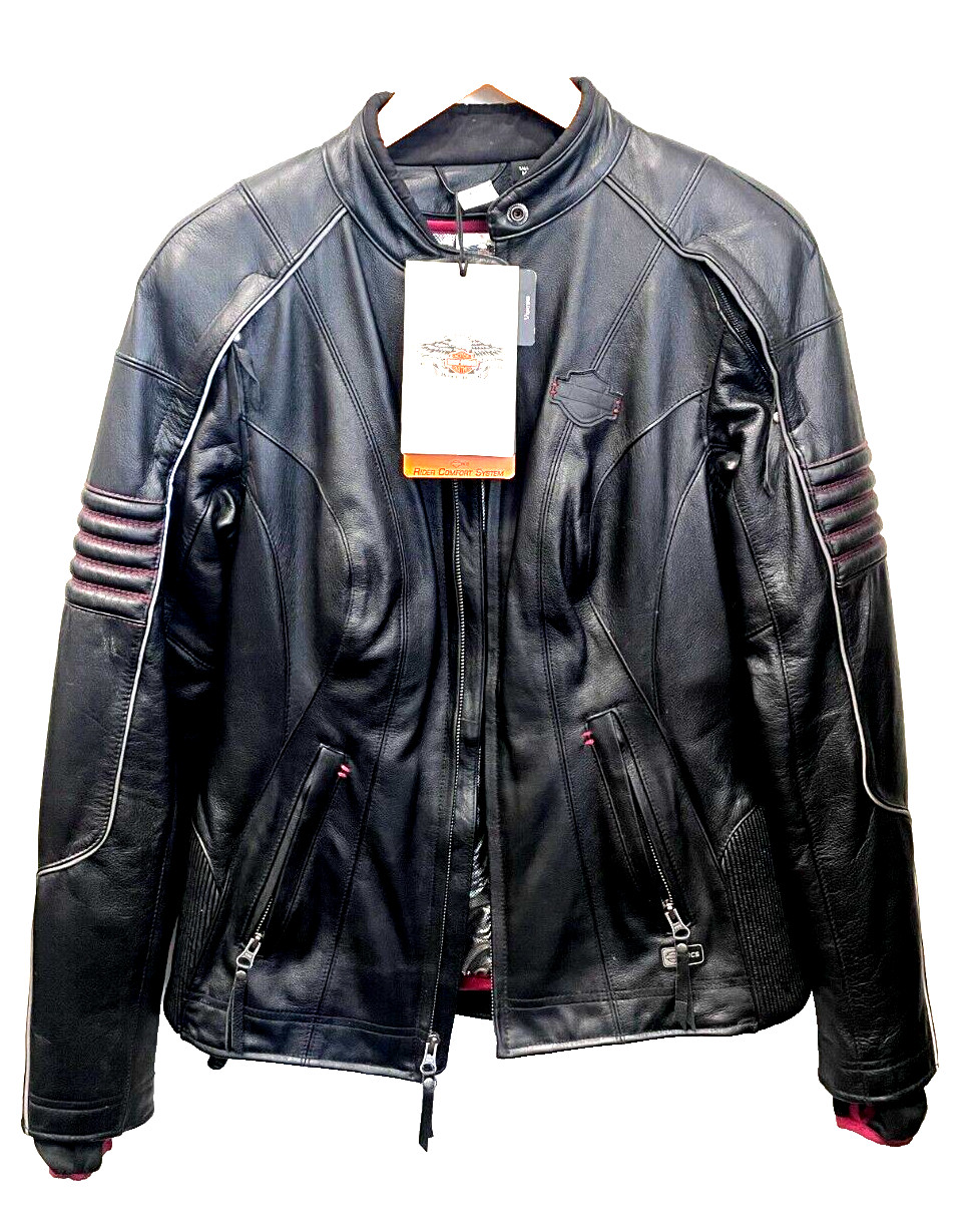 Men's HARLEY DAVIDSON SPECIAL EDITION  Genuine Leather Biker Jacket Size TALL M