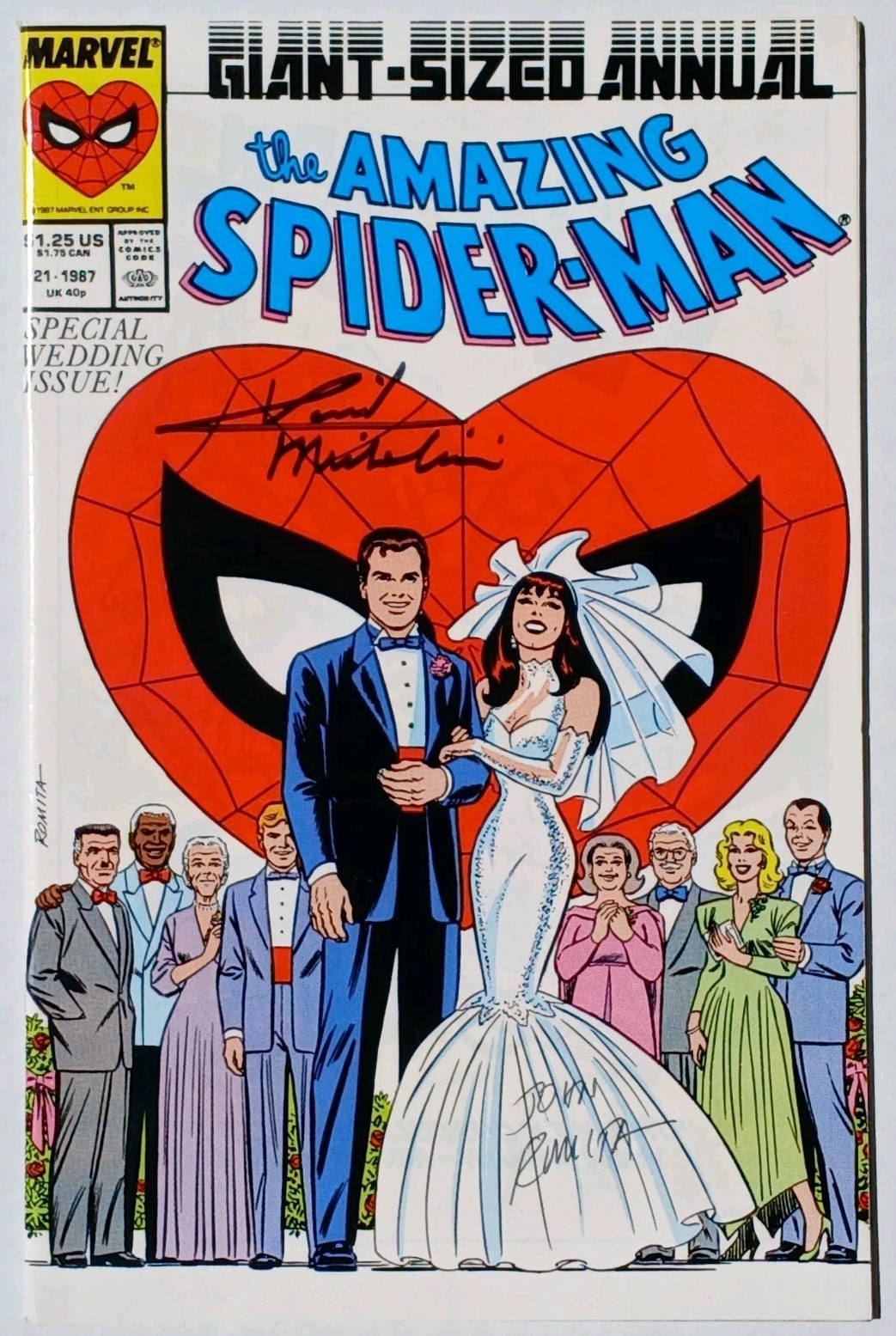 AMAZING SPIDER-MAN ANNUAL #21 NM- Signed 2X David Michelinie/John Romita 1987