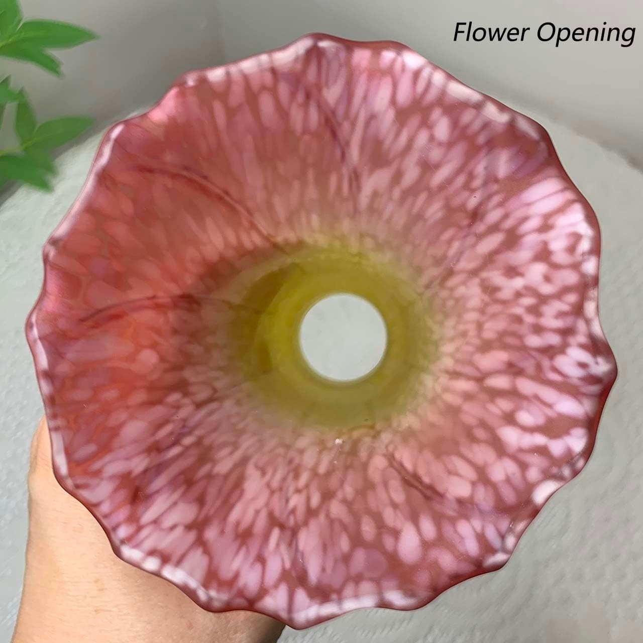 Lily Flower Blown Glass Lampshade Yellow Light Red Replacement Lamp Shade Shell