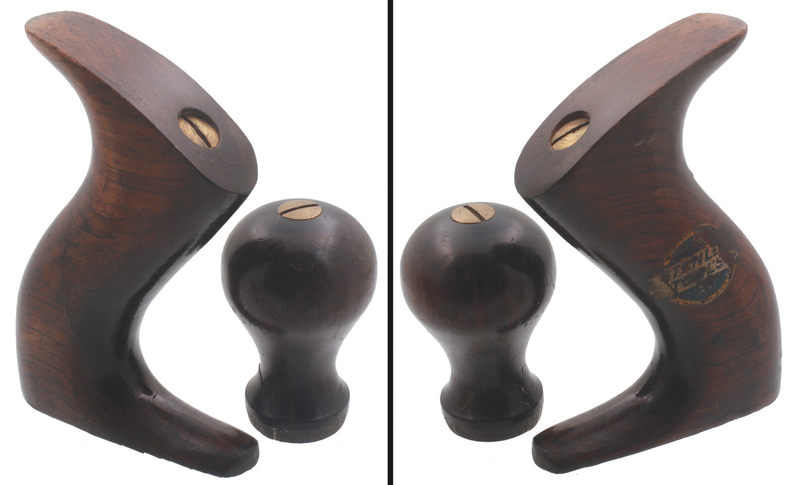 Founder's Grade Rosewood Hdls. w/ Decal for Stanley No. 4 Plane - mjdtoolparts