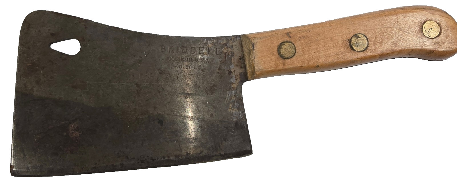 Vintage Briddell No. 860 Meat Cleaver Butcher Knife 6
