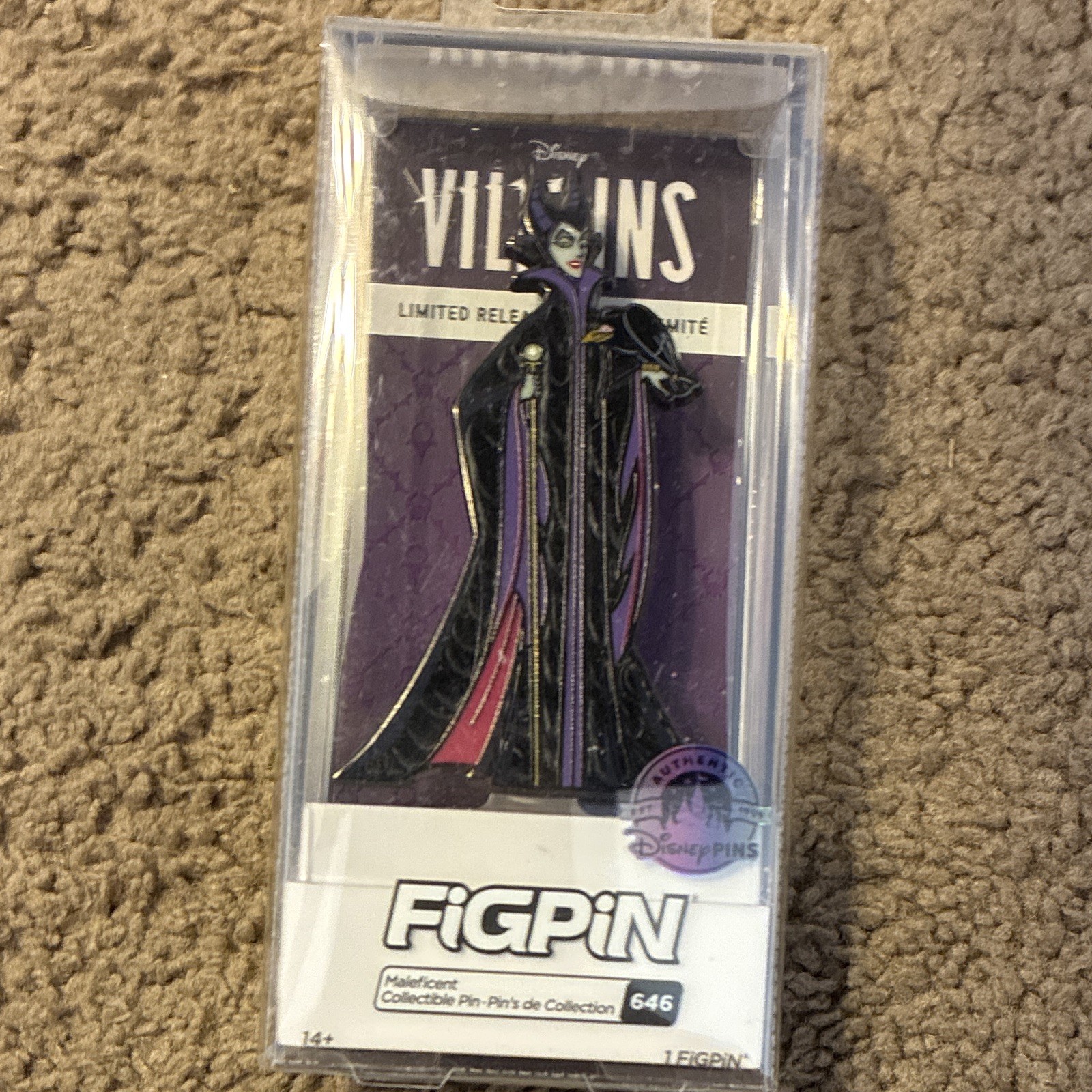 FiGPiN Disney Villains Maleficent Single Collectible Pin #646 Limited Release