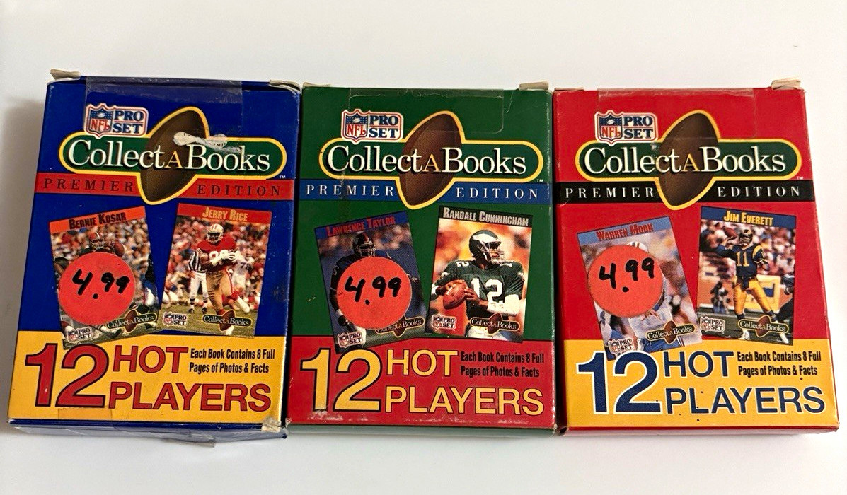 NFL Pro Set 1990 Collect-A-Books Premier Edition Complete Series 1, 2, and 3 NEW