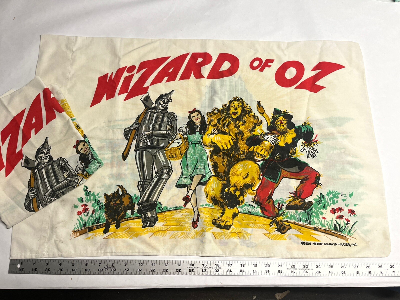 Vintage Copyright 1939 Wizard Of Oz Pillow Cases X2 Old Original Antique Movie