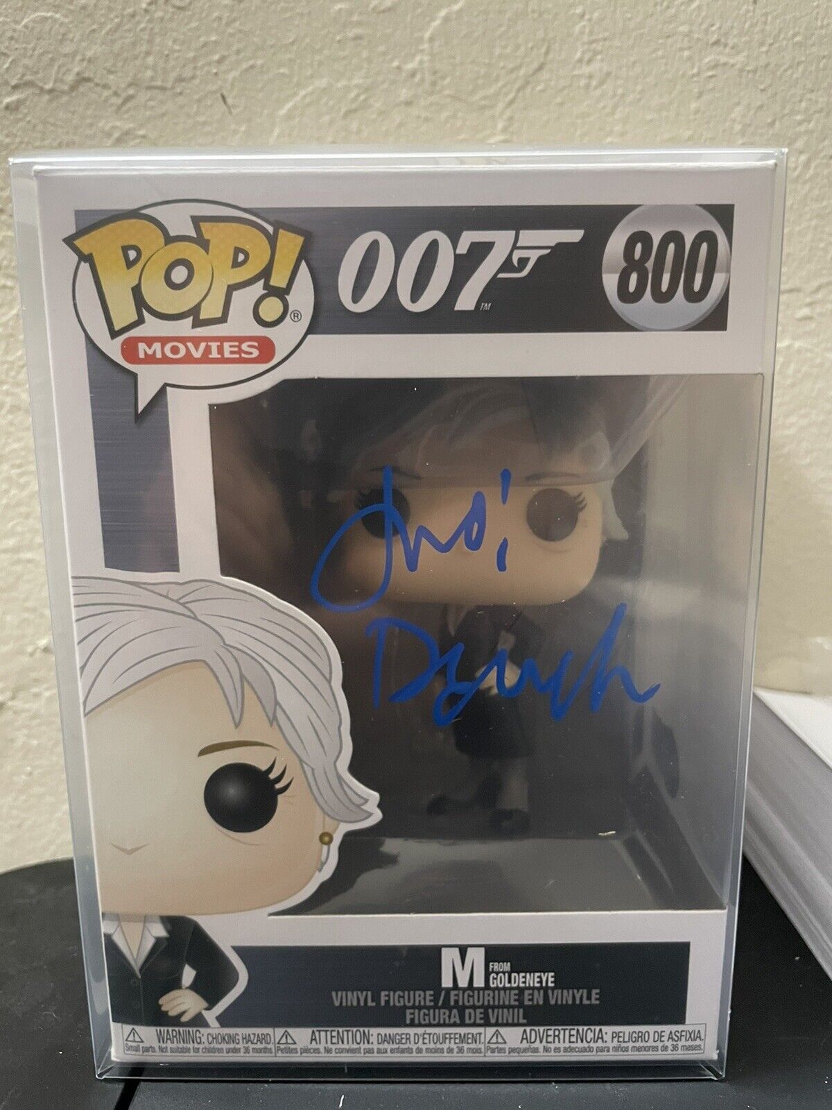 James Bond 007 M Funko Pop 800 SIGNED Judi Dench Autograph Beckett COA Judy