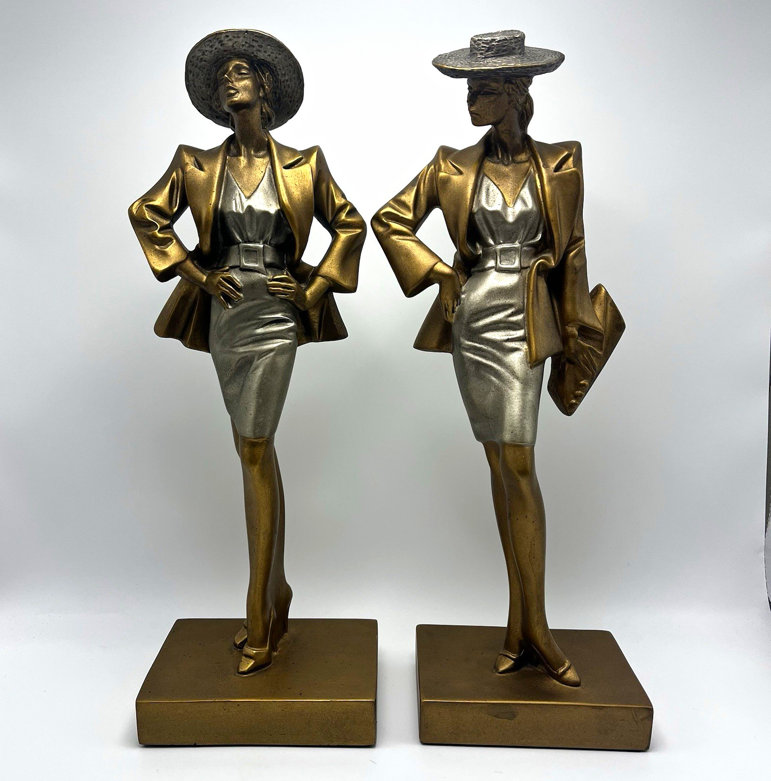 VTG Pair of Austin Productions MCM 1980s Art Deco Revival Fashion Lady Figurines VTG Pair of Austin Productions MCM 1980s Art Deco Revival Fashion Lady Figurines