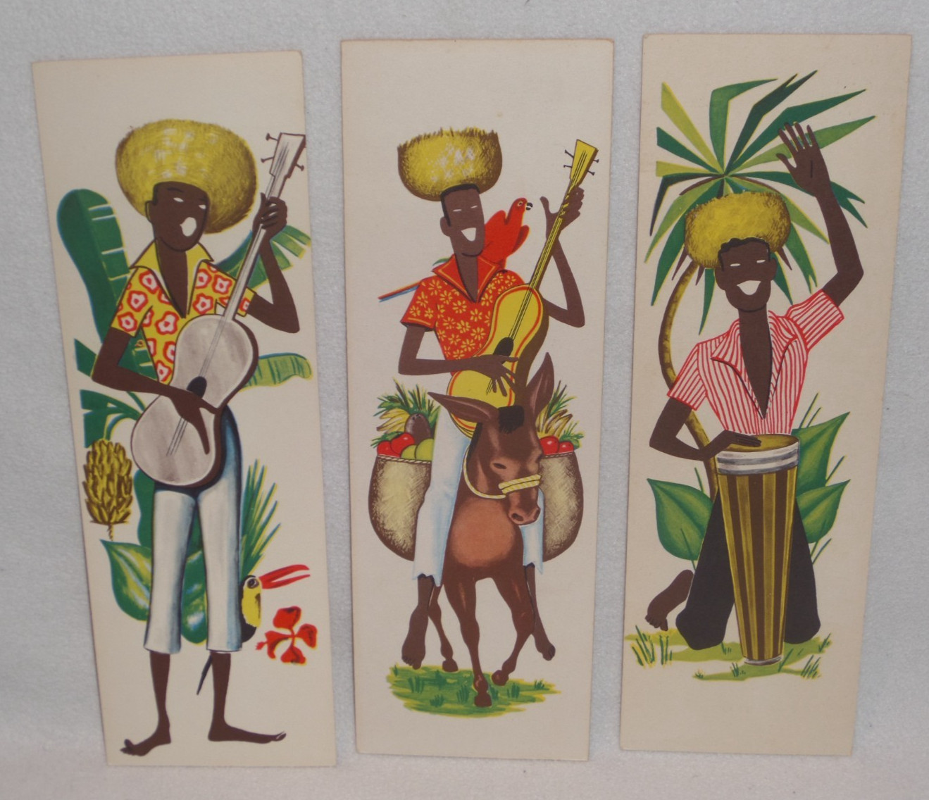 3 Vintage Beverly Wasile Inspired 1960\'s Jamaican Oversized Postcards $0 Ship