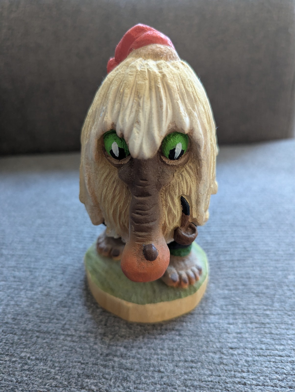 Henning Norway Hand Carved Wood Troll Figurine Long Nose Filosofus Folk Art Henning Norway Hand Carved Wood Troll Figurine Long Nose Filosofus Folk Art