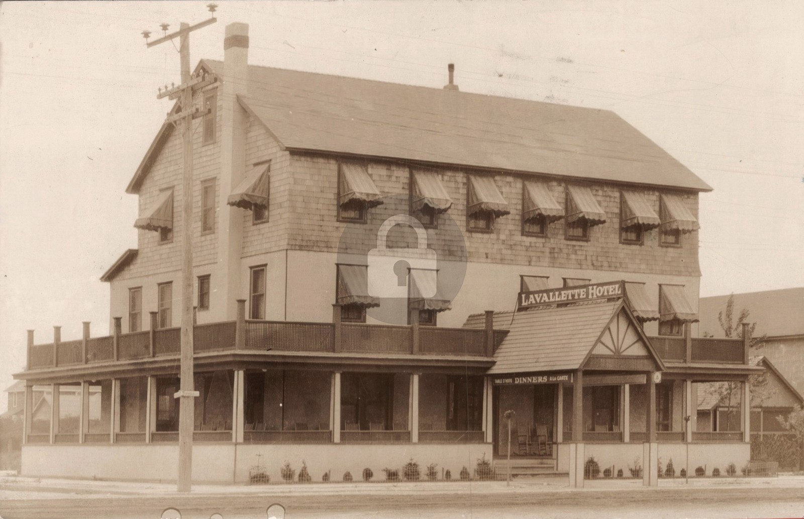 Lavallette Hotel Lavallette New Jersey c1936 RPPC Photo Postcard COPY