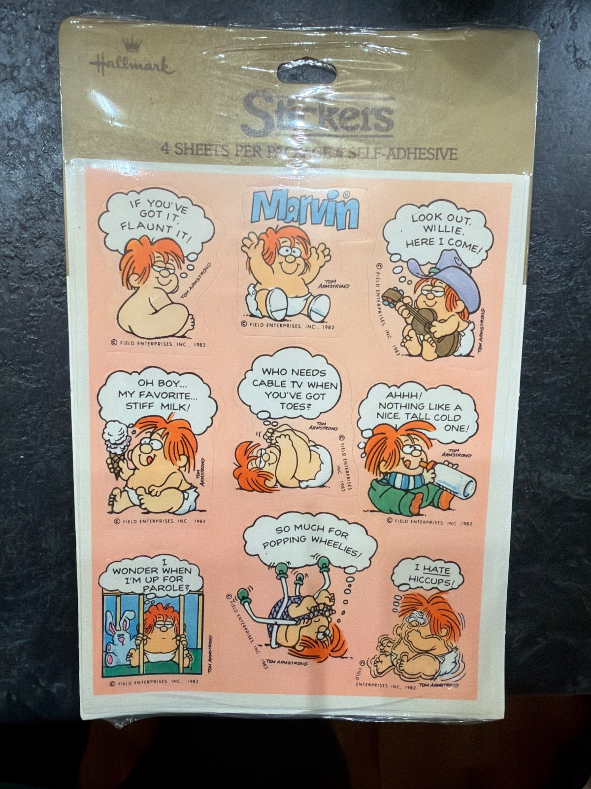 Vintage 1982 Hallmark Marvin Comic Strip Sticker Pack Sealed Mint Deadstock