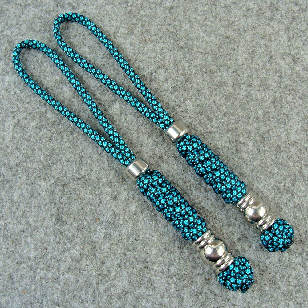 2 PACK Handmade 550 Paracord Knife Lanyard With Steel Bead / Keychains Pendant