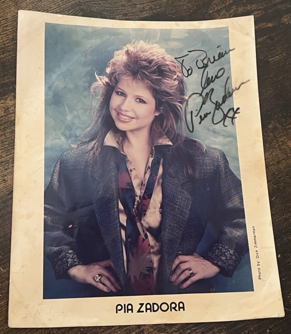 Vintage Pia Zadora 8x10 Autographed Signed Photo ACCEPTABLE CONDITION