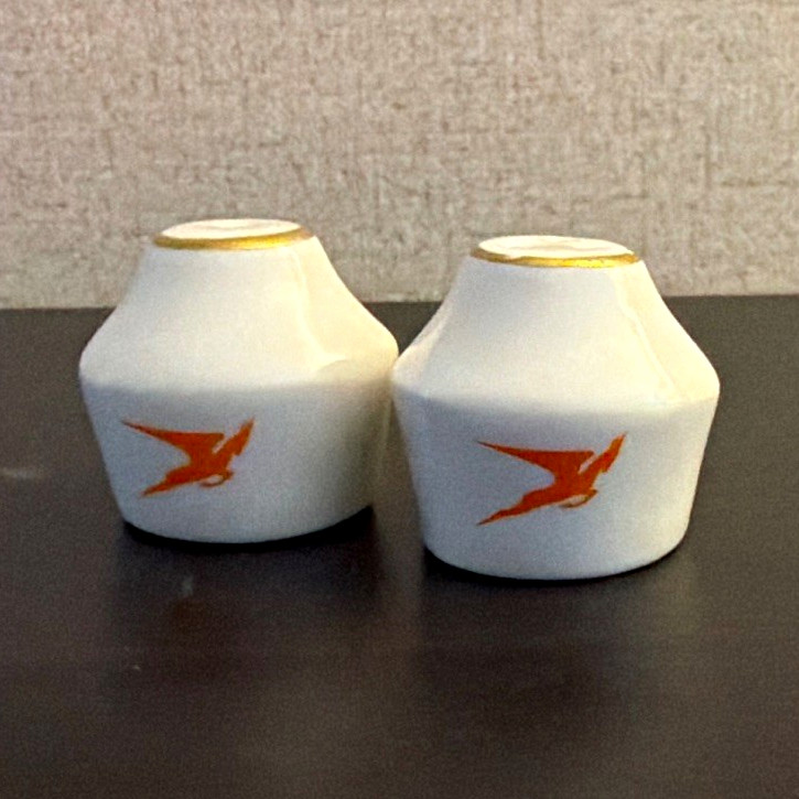 Vintage 1970s South African Airways Ceramic Salt & Pepper Shakers SAA Springbok