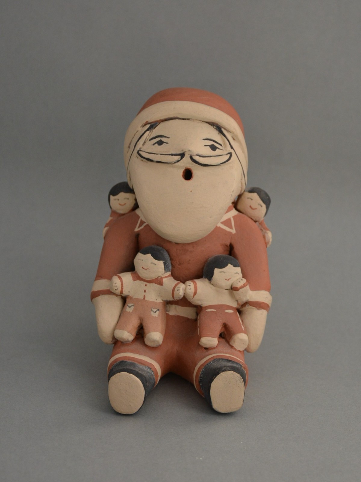 Vintage Cochiti Pueblo Storyteller Pot - Christmas Santa Claus Children - 6\