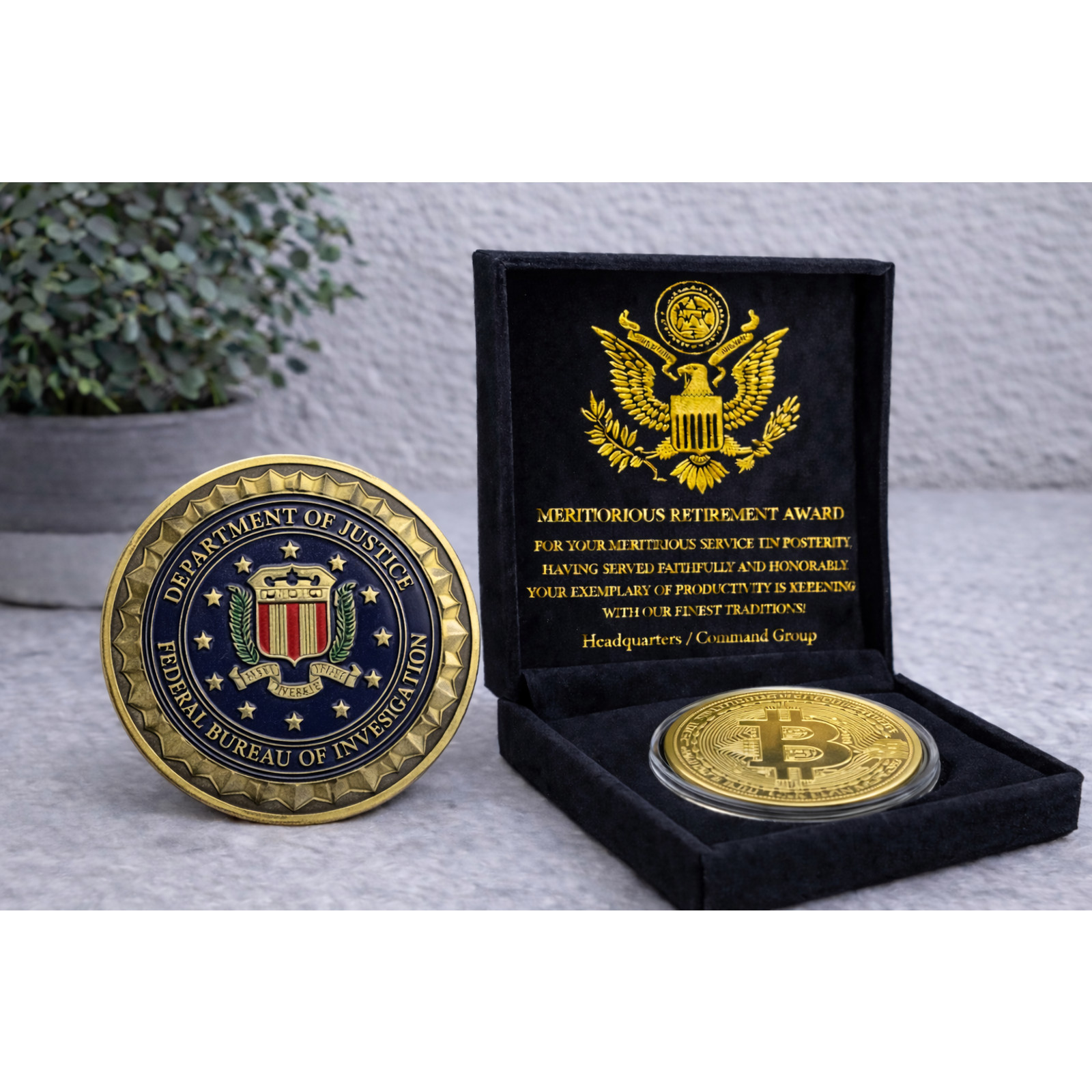 FBI Challenge Coin United States DOJ Cyber Division (CyD) w/ Retirement Award