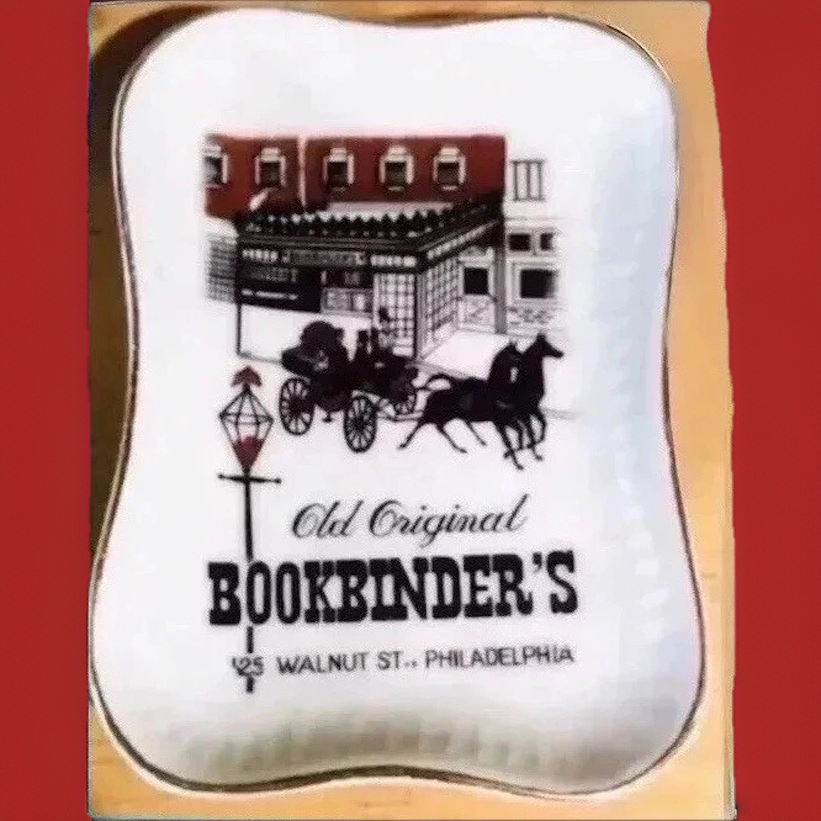 Vintage Old Original Bookbinder\'s Philadelphia Advertising Ceramic Ashtray
