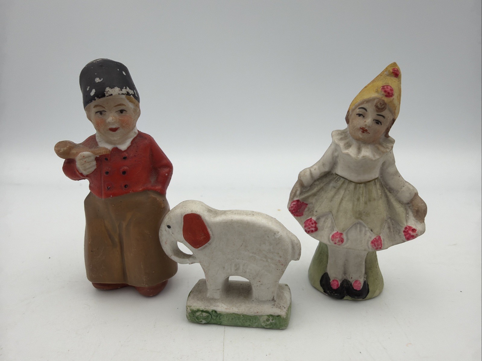 Antique Bisque Hertwig German Circus Dolls Figurine Miniature Dollhouse Elephant