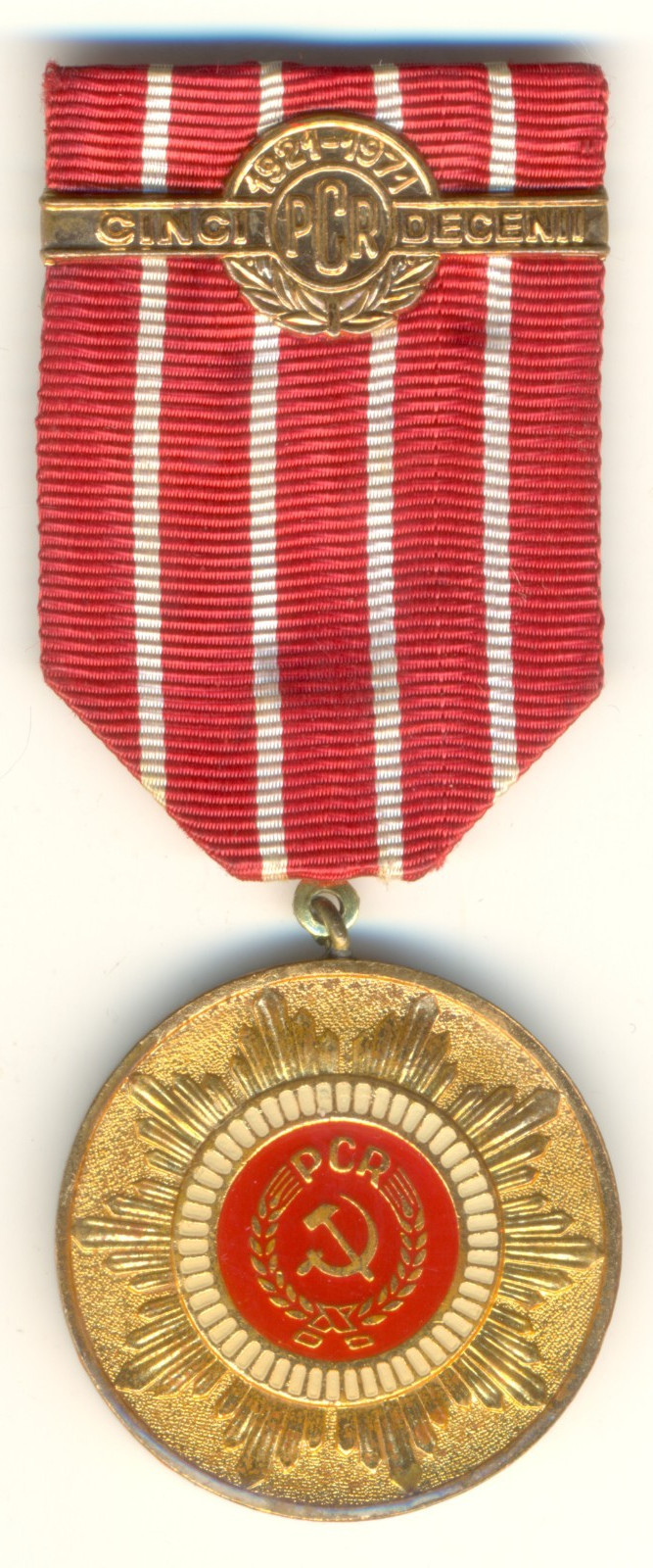 Soviet ERA Medal red Order star Banner Badge Romania Communist Party   (3022)