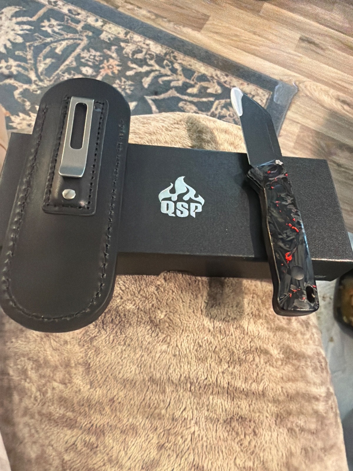 QSP Baby Penguin Fixed Blade Knife Carbon Fiber (2.5\