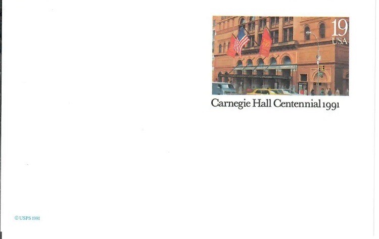 Carnegie Hall Centennial 1991 Stamped Postcard