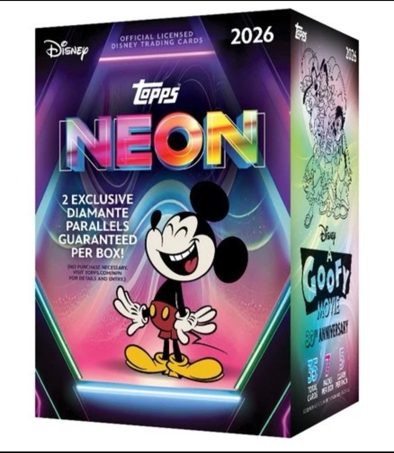 2026 TOPPS DISNEY NEON VALUE BLASTER BOX (35 Cards) QTY 