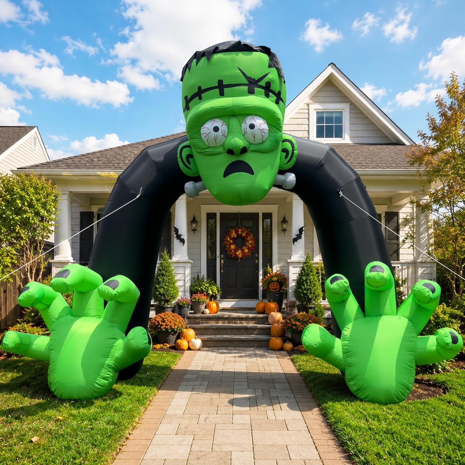 14FT Halloween Inflatable Frankenstein Archway Giant Claw Hands Decor