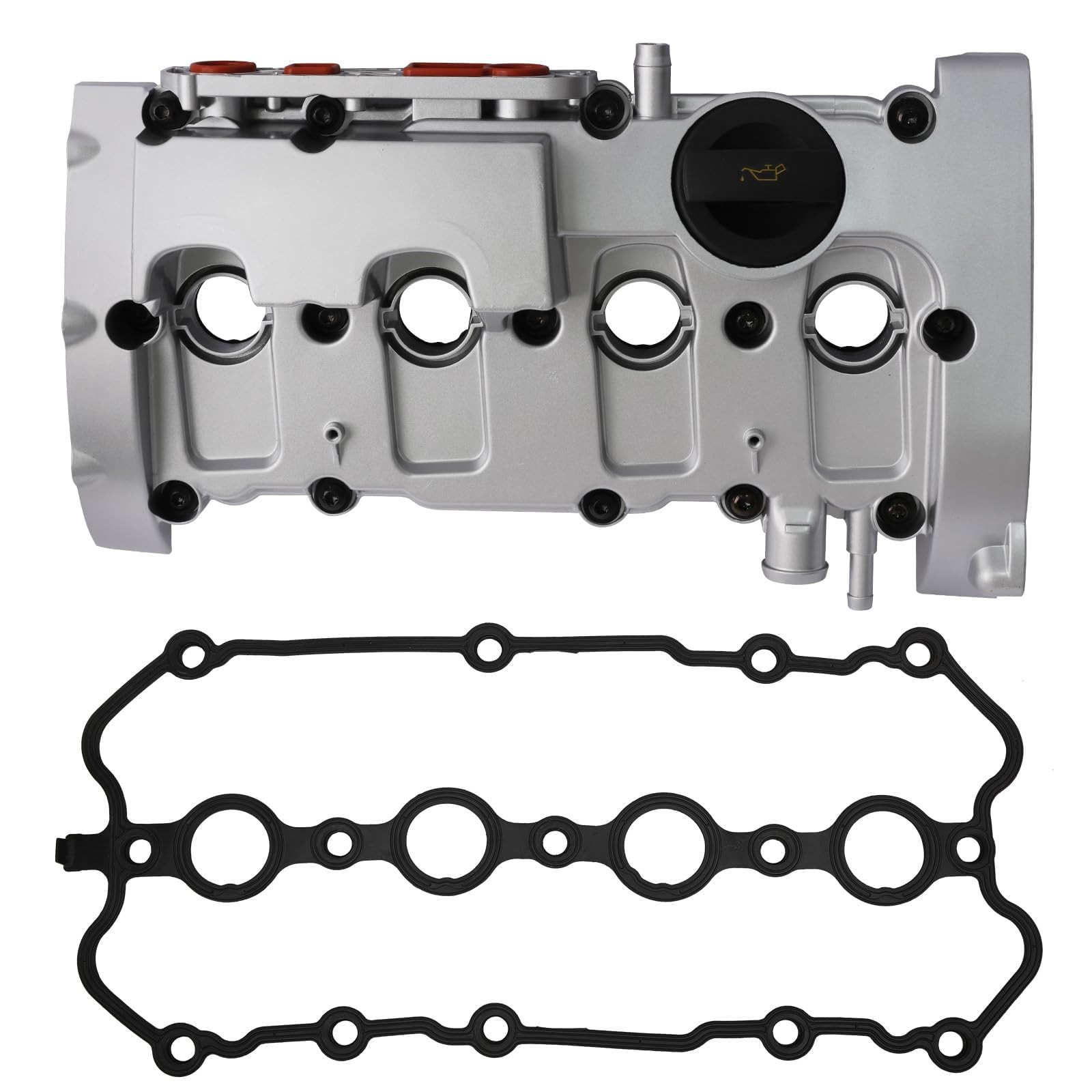 MITZONE Aluminum Valve Cover Compatible with 2005-2009 Audi A4 2005-2009 A4 MITZONE Aluminum Valve Cover Compatible with 2005-2009 Audi A4 2005-2009 A4