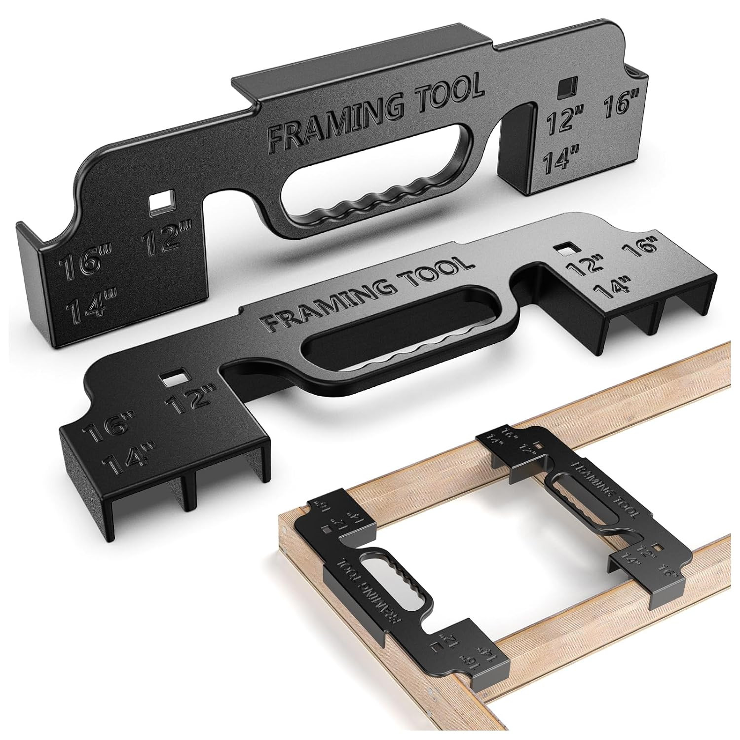 (2PCS) 3 in 1 Metal Framing Tools,16 Inch on Center Framing Layout Tool,Cast Alu