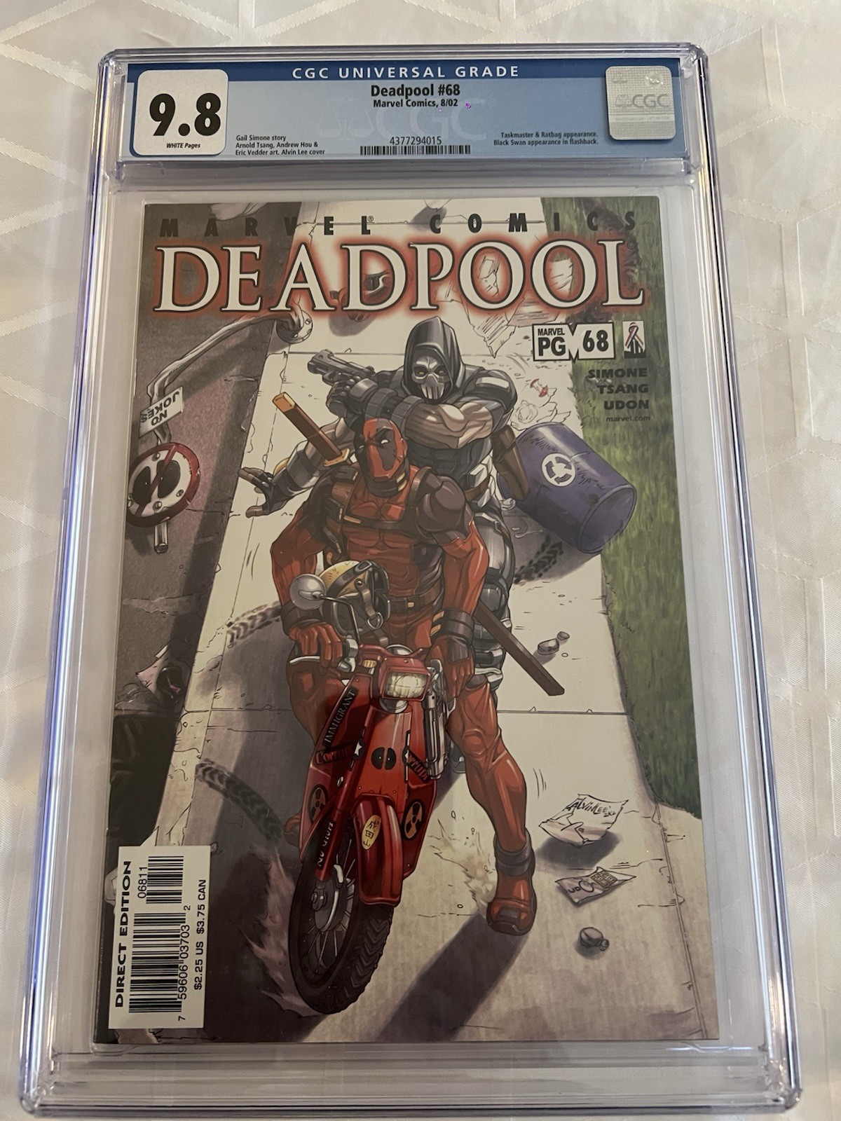 Deadpool #68 CGC 9.8 NM/MT WHITE PAGES Low Print Run Taskmaster Black Swan 2002