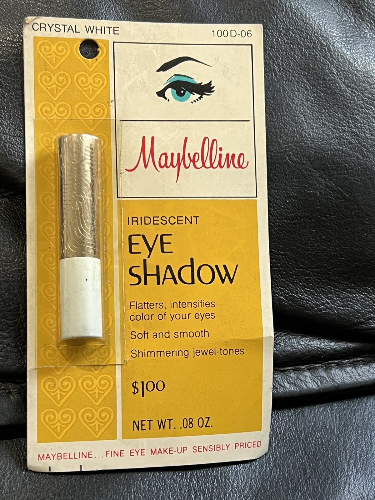 VINTAGE MAYBELLINE IRIDESCENT  EYE SHADOW CRYSTAL WHITE  100D-06 SEALED CARD NEW